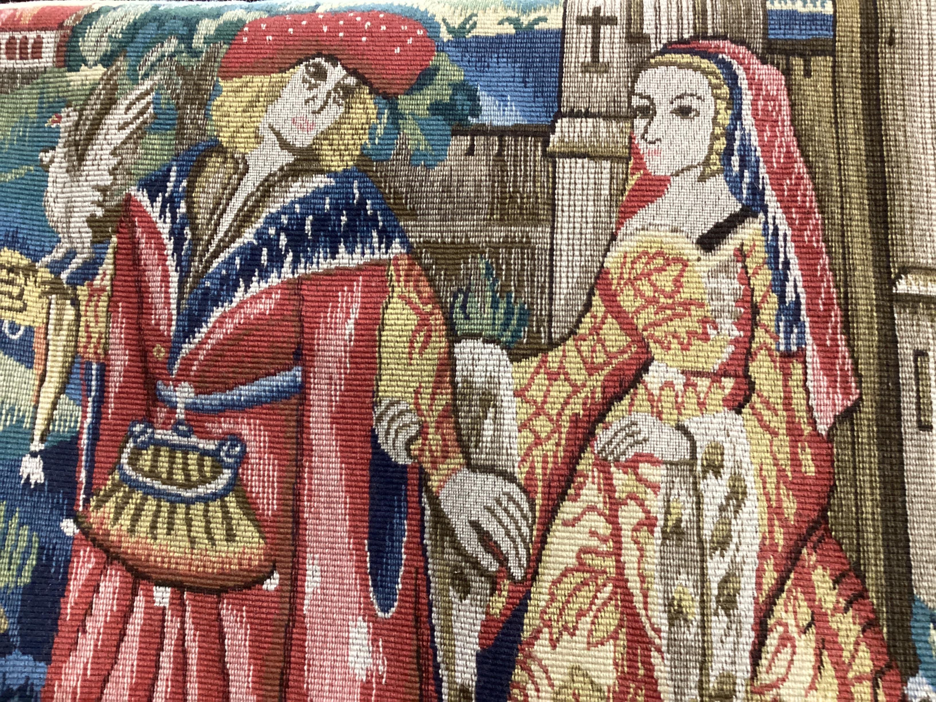 A Hines of Oxford style tapestry panel, 190 x 66cm